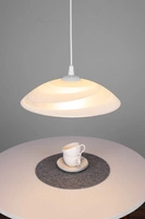 Circle Pendant Lamp 1xE27 Max.60W White Synthetic Material/White PVC Cable/White Glass 4314502A