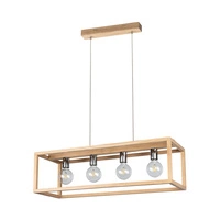 Kago Pendant Lamp 4xE27 Max.60W Oiled Oak/Chrome/Transparent 61500474