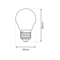 Żarówka Filamentowa LED 4W E27 G45 barwa ciepła 2700K