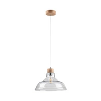 Avino Lampa Wisząca 1xE27 Max,60W Dąb Olejowany/Transparentny/Transparentny 9872074