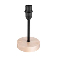 Lampa stołowa Mila Wood 1xE14 Max.25W Drewno brzozowe/Czarny metal/Czarny kabel PVC/Srebrny klosz 7771960