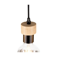 Lampa wisząca Clarte 4xE27 maks. 60W Dąb olejowany/Czarny metal/Czarny kabel z tkaniny 3271404