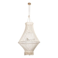 Reve Pendant Lamp 3xE27 Max.15W LED Oiled Oak/Cream Braided Cotton Cord/Natural Fabric Cable 18137374