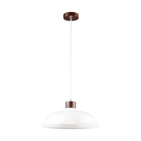 Lampa wisząca Molde 1xE27 maks. 60W drewno bukowe orzechowe/przezroczysty kabel PVC/białe szkło 9884076