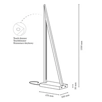 Segel Floor Lamp 2xLED 24V Integrated 3000lm 3000K 32,5W Walnut Beech Wood/Black Fabric Cable with Touch Dimmer 1213976