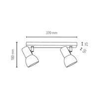 Svenda Lampa Sufitowa 2xE27 Max.60W Brzoza/Chrom/Biały 2224260