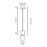 Pino Lampa Wisząca 1xE27 Max.60W Sosna Bejcowana/Czarny 71689104