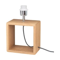 Lampa stołowa Cadre 1xE27 maks. 25W Dąb olejowany/Czarny kabel z tkaniny/Szary materiałowy klosz 7701174