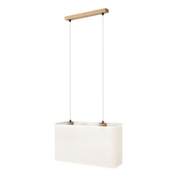 Boho Hanging Lamp 2xE27 Max.40W Oiled Oak/Transparent PVC/Beige 872910274