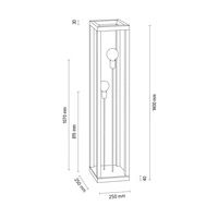 Lampa podłogowa Kago 2xE27 Max.60W Dąb olejowany/Chromowany metal/Czarny kabel z tkaniny 51528274
