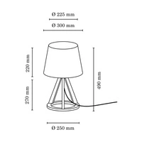 Konan Table Lamp 1xE27 Max.25W Oiled Oak/Anthracite/Black 6515174