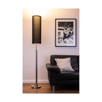 Lampa podłogowa Eleganta w zestawie Zintegrowana dioda LED 1800 lm+500 lm 3000 K 22 W Satin Metal/Czarny kabel z tkaniny/Czarny klosz z tkaniny 15922227