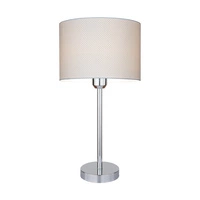 Lampa stołowa Leila 1xE27 maks. 60W chromowany metal/przezroczysty kabel PVC/wielokolorowy papier + klosz z PCV z wzorem w kropki 7654028