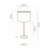 Lampa stołowa Vert 1xE27 Max.40W Czarny metal/Czarny kabel PCV/Wielokolorowy aksamitny klosz 724080104