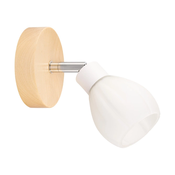 Talea Wall Lamp Incl. 1xG9 LED 300lm 2700K 3W Birch Wood/White Metal/White Glass 2016017920993