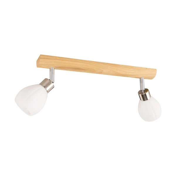 Kira Ceiling Lamp Incl. 2xG9 LED 300lm 2700K 3W Oiled Oak/Satin Metal/White Glass 2027417220993