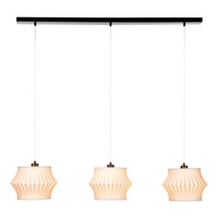 Lampa wisząca Lotus 3xE27 Max.40W Czarny metal/Przezroczysty kabel PVC/Szary klosz z tkaniny 15640304