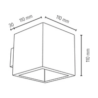 Kinkiet Blokowy 1xG9 Max.28W Biały Beton 2255137