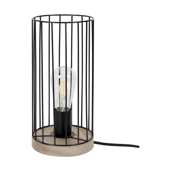 Lampa stołowa Timeo 1xE27 maks. 25W barwiona sosna szara/czarny metal/czarny kabel PVC 796049157
