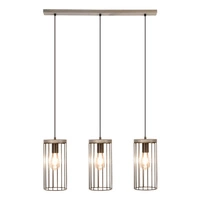 Timeo Pendant Lamp 3xE27 Max.60W Stained Pine Gray/Black PVC Cable/Black Metal 195109357