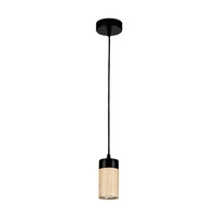 Lampa wisząca Annick w zestawie Kabel 1xLED GU10 5W Dąb olejowany/Czarny metal/Czarny silikonowy oplot 1419104
