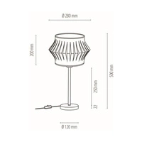 Lotus Lampa Stołowa 1xE27 Max.40W Czarny/Czarny PVC/Antracyt 724630104