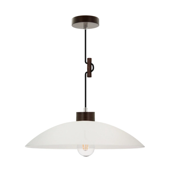 Jona Pendant Lamp 1xE27 Max.60W Walnut/Black/Braided/White 1408976
