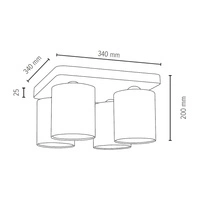 Jenta Ceiling Lamp 4xE27 Max.25W Walnut/White 8512476