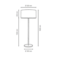 Lampa podłogowa Leila 1xE27 maks. 60W chromowany metal/przezroczysty kabel PVC/wielokolorowy papier + klosz z PCV ze wzorem Paisley 6653028