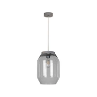 Lampa Wisząca Vaso 1xE27 Max.60W Witraż Szary/Przezroczysty Kabel PCV/Szkło Dymne 169020157