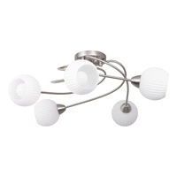 Lampa Sufitowa Pavia 5xE27 Max.60W Metal Satin/Białe Szkło 8270527