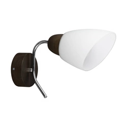 Viletta Wood Wall Lamp 1xE27 Max.60W Walnut Beech Wood/Chrome Metal/White Glass 8141176