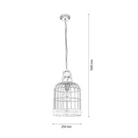 Lampa wisząca Cage 1xE27 maks. 60W chromowany metal/czarny metal/przezroczysty kabel PVC 9501104