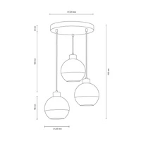Fresh Lampa Wisząca 3xE27 Max.60W Szary/Szroniony-Transparentny 1860336R