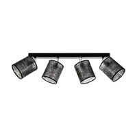 Nevoa Ceiling Lamp 4xE27 Max.25W Black Metal/Chrome Metal/Black Fabric Shade 56795404