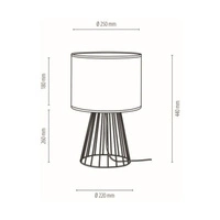 Lampa stołowa Swan 1xE27 maks. 40W Czarny metal/czarny kabel PCV/czarny klosz z tkaniny 89249104