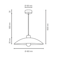 Jona Pendant Lamp 1xE27 Max.60W Walnut/Black/Braided/White 1408976