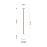 Laguna Lampa Wisząca 1xE27 Max.60W Czarny/Transparentny PVC/Szkło Dymione 18610104