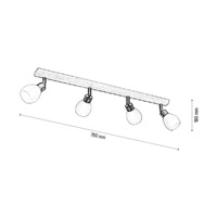 Lampa sufitowa Kira w zestawie 4xG9 LED 300lm 2700K 3W Dąb Olejowany/Metal Satyna/Szkło Białe 2047417420993