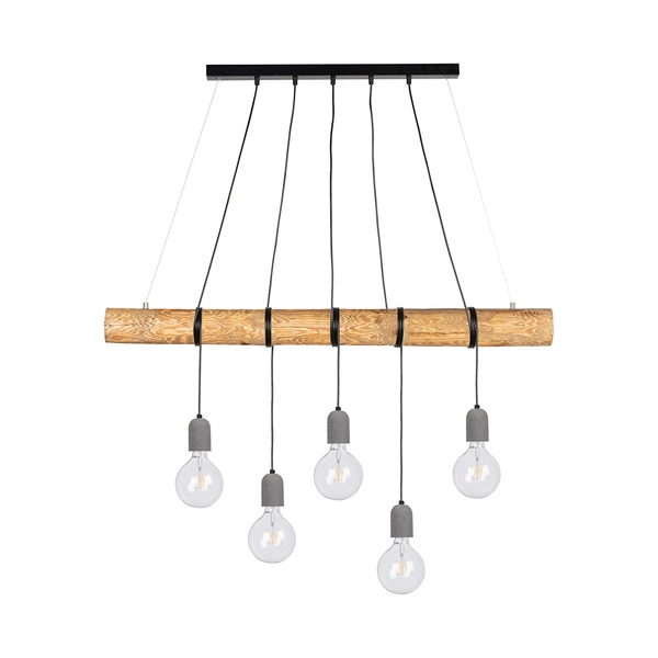 Trabo Concrete Pendant Lamp 5xE27 Max.60W Stained Pine/Black/Grey 69599504
