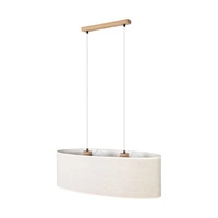 Boho Lampa Wisząca 2xE27 Max.40W Dąb Olejowany/Transparentny PVC/Beżowy 17910274