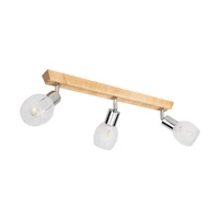 Lampa Sufitowa Tessa 3xE14 Drewno Brzozowe/Satynowy Metal/Biało-Przezroczyste Szkło 2036018420992