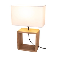 Lampa stołowa Cadre 1xE27 maks. 25W Dąb olejowany/Czarny kabel z tkaniny/Klosz z białej tkaniny 7702974