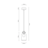 Alessandro Wood Pendant Lamp 1xE27 Max.60W Walnut/Transparent 1760176
