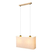 Boho Lampa Wisząca 2xE27 Max.40W Dąb Olejowany/Transparentny PVC/Beżowy 872910274