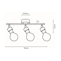 Lampa Sufitowa Marjolaine 3xE27 Max.25W Dąb Olejowany/Czarny Metal 2831304