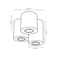 Okrągła Lampa Sufitowa Wooddream 3xGU10 Max.6W Drewno Brzozowe 2066360
