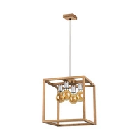Kago Lampa Wisząca 4xE27 Max.60W Dąb Olejowany/Chrom/Transparentny 61580474