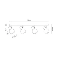 Lampa Sufitowa Karin 4xE14 Max.40W Drewno Brzozowe/Białe Szkło 2231460
