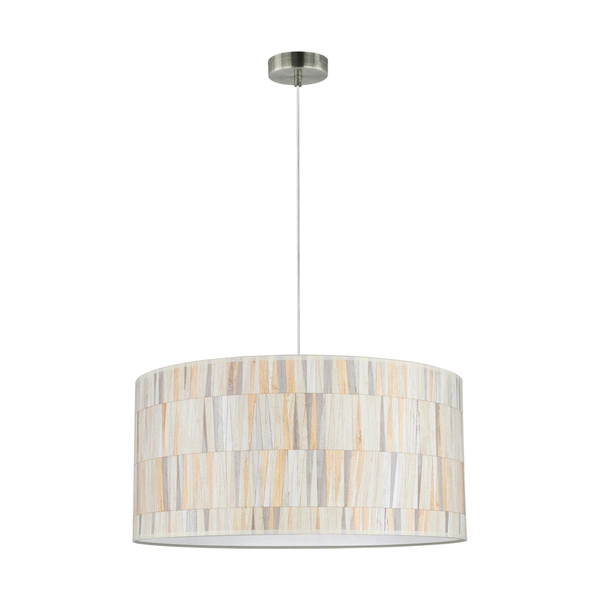 Kairo Pendant Lamp 1xE27 Max.60W Satin Metal/Transparent PVC Cabel/Multicolor Wallpaper Shade 1012724410395